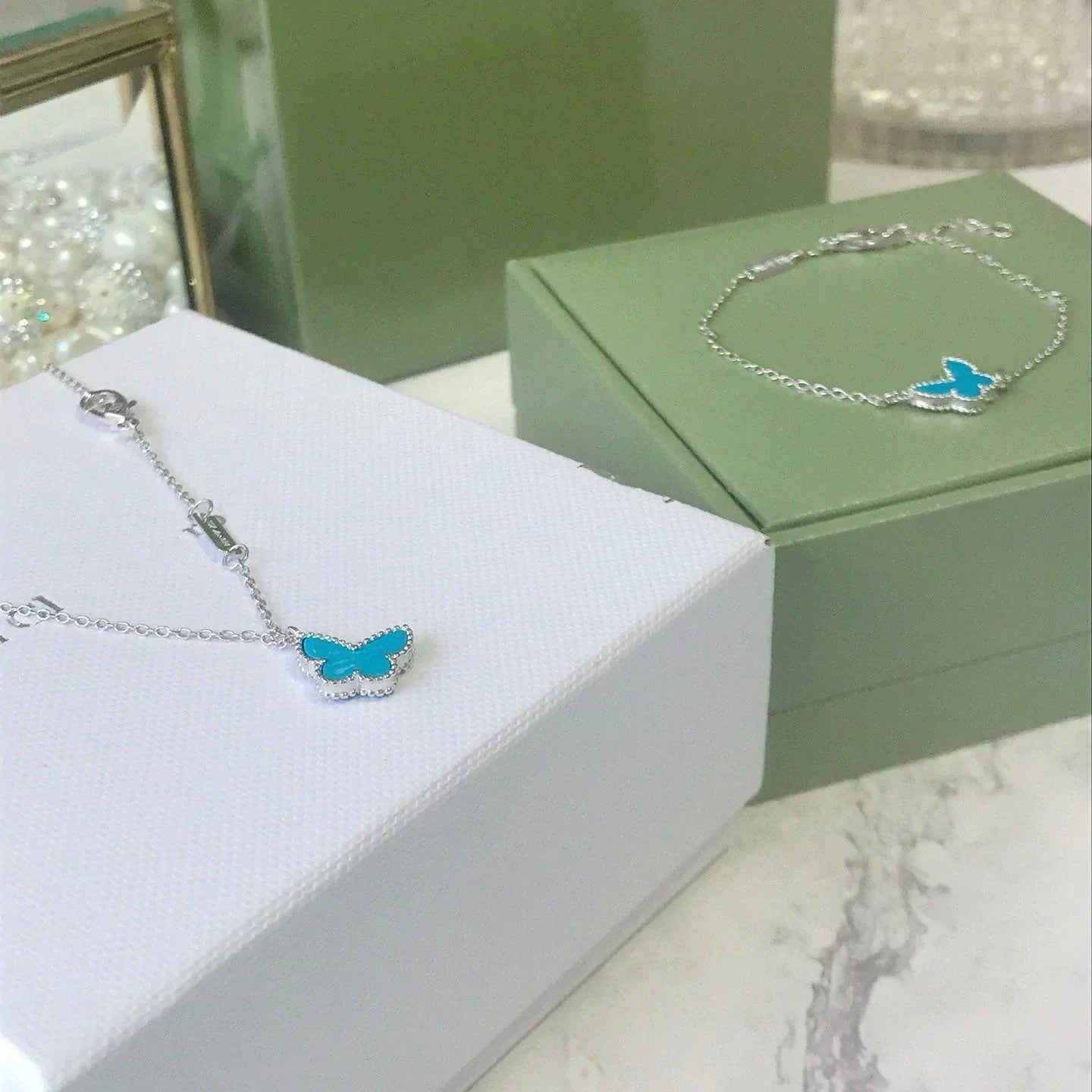 [Rose Tomorrow]BUTTERFLY TURQUOISE BUTTERFLY BRACELET SILVER