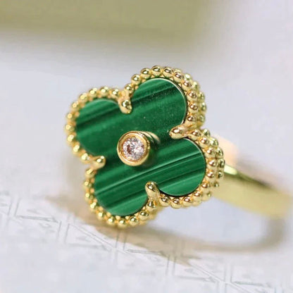 [Rose Tomorrow]CLOVER MALACHITE RING GOLD DIAMOND