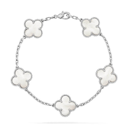 [Rose Tomorrow]CLOVER SILVER MOP 5 MOTIF BRACELET