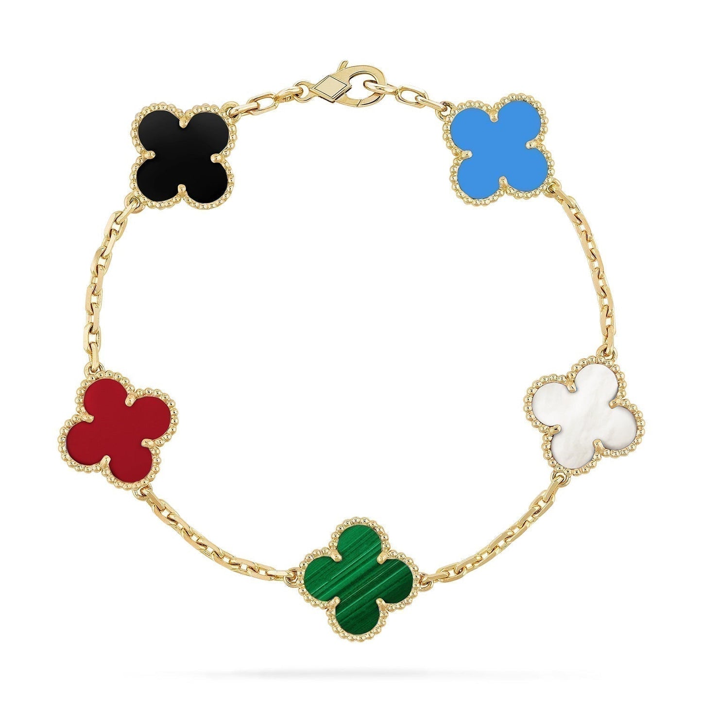 [Rose Tomorrow]CLOVER 5 MOTIFS MULTICOLOR  BRACELET