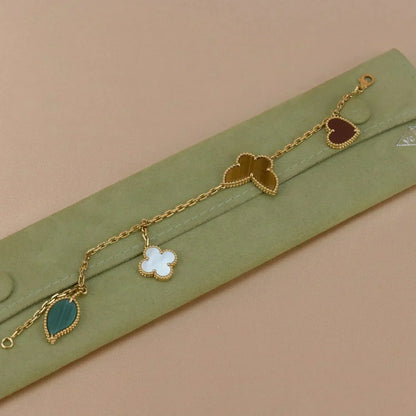 [Rose Tomorrow]LUCKY SPRING 5 MOTIF GOLD BRACELET