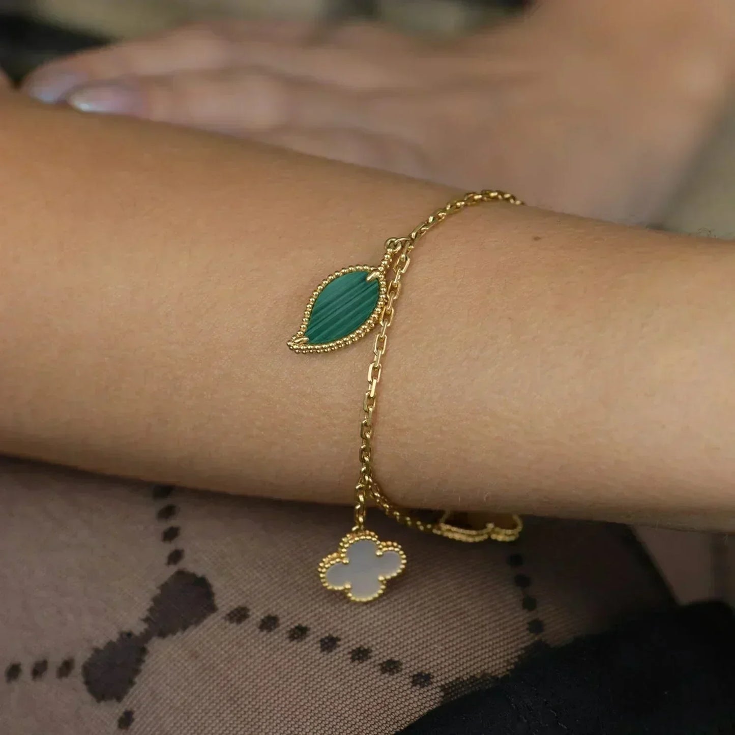 [Rose Tomorrow]LUCKY SPRING 5 MOTIF GOLD BRACELET