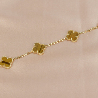 [Rose Tomorrow]CLOVER  5 MOTIFS TIGER EYE BRACELET