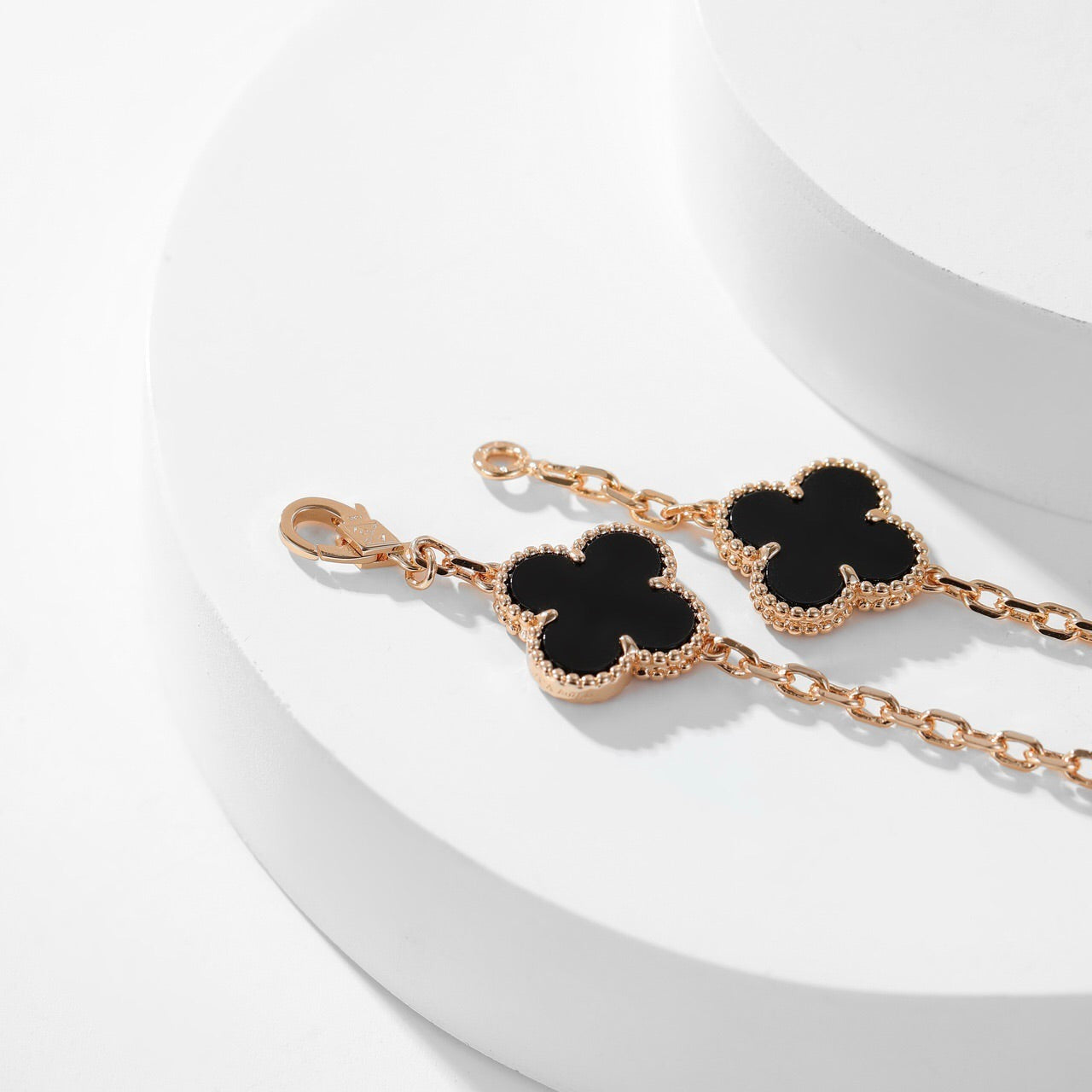 [Rose Tomorrow]CLOVER 10 MOTIFS ONYX NECKLACE