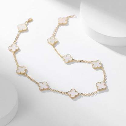 [Rose Tomorrow]CLOVER 10 MOTIFS WHITE MOTHER OF PEARL NECKLACE