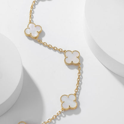 [Rose Tomorrow]CLOVER 10 MOTIFS WHITE MOTHER OF PEARL NECKLACE