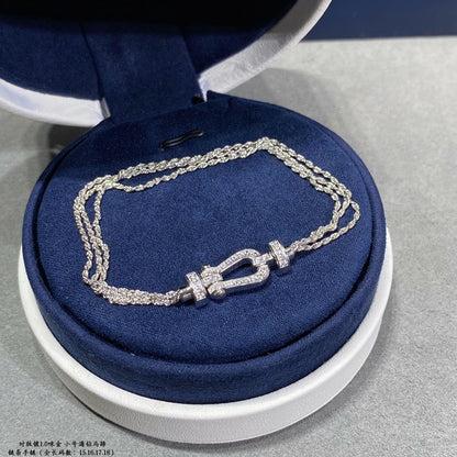 [Rose Tomorrow]FORCE SMALL HORSESHOE  DIAMOND CHAIN ROPE BRACELET