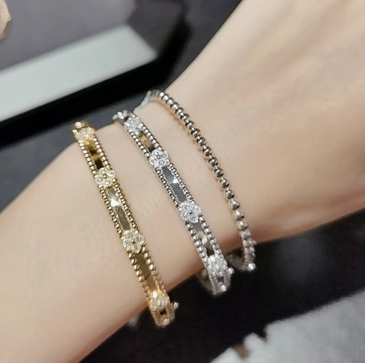 [Rose Tomorrow]CLOVER BRACELET 4MM DIAMONDS