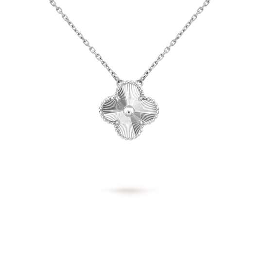 [Rose Tomorrow]CLOVER 15MM LASER NECKLACE SILVER