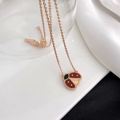 [Rose Tomorrow]LUCKY  CARNELIANS LADYBUG NECKLACE