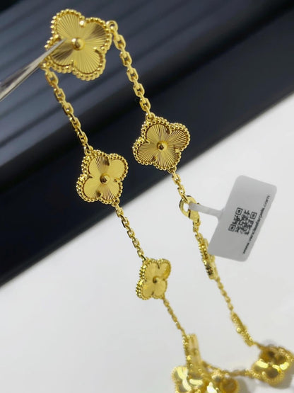 [Rose Tomorrow]Clover 10 Motifs Gold Necklace