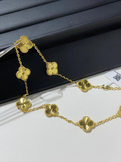 [Meteor Jewels]Clover 10 Motifs Gold Necklace