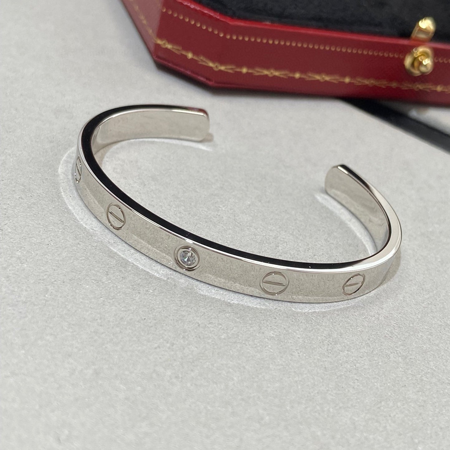 [Rose Tomorrow]LOVE BRACELET 6.1MM 1 DIAMOND OPEN CUFF