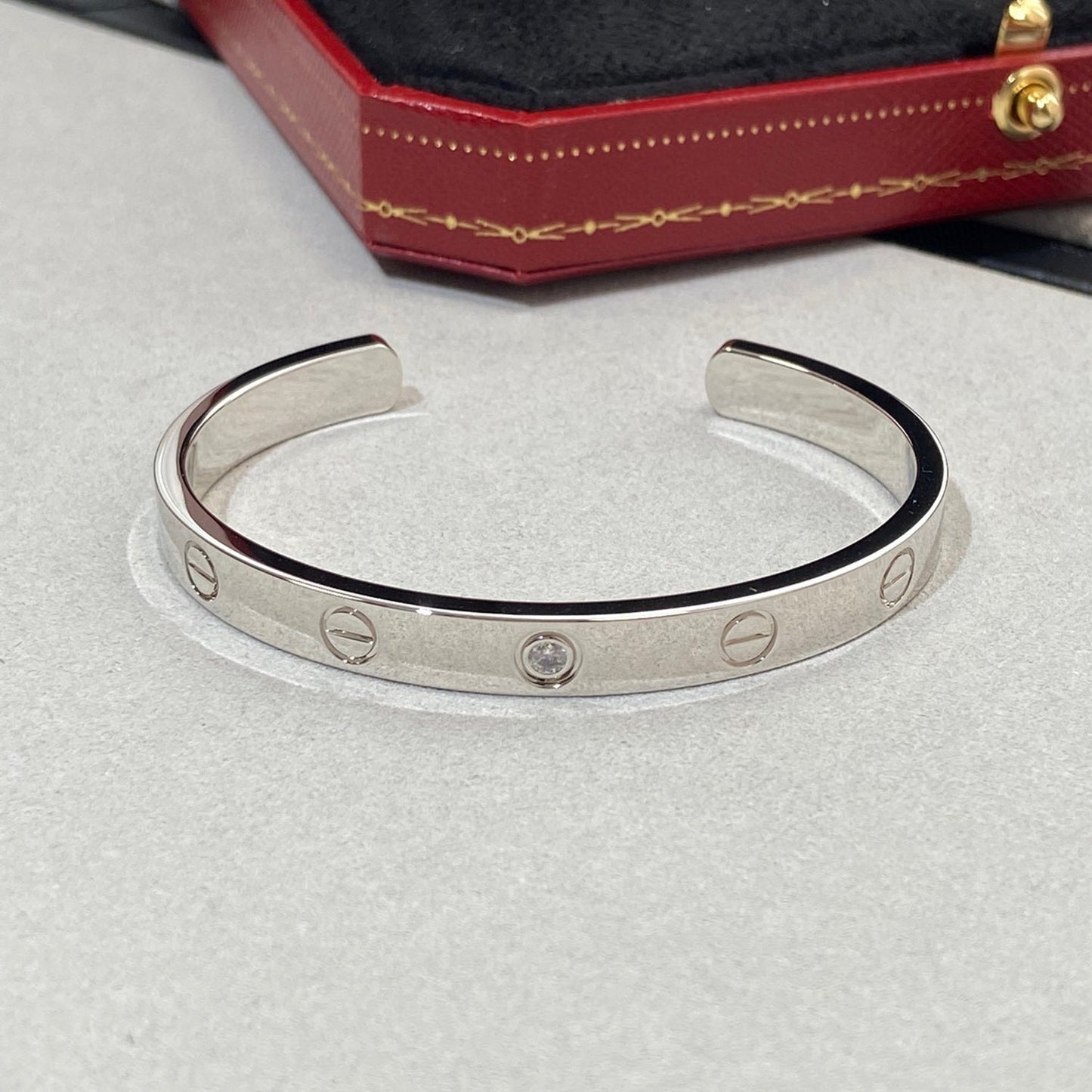 [Rose Tomorrow]LOVE BRACELET 6.1MM 1 DIAMOND OPEN CUFF