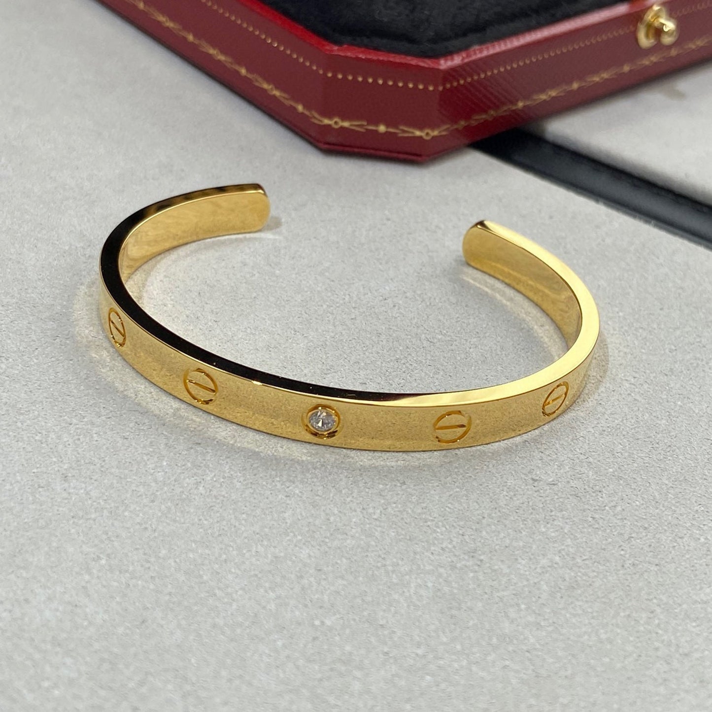 [Rose Tomorrow]LOVE BRACELET 6.1MM 1 DIAMOND OPEN CUFF