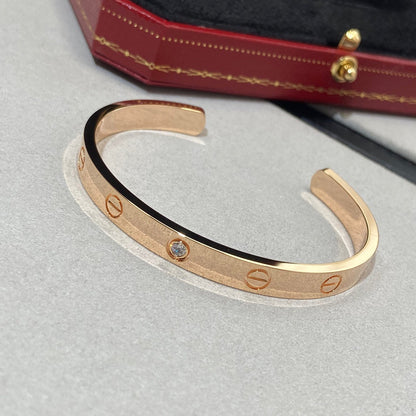 [Rose Tomorrow]LOVE BRACELET 6.1MM 1 DIAMOND OPEN CUFF