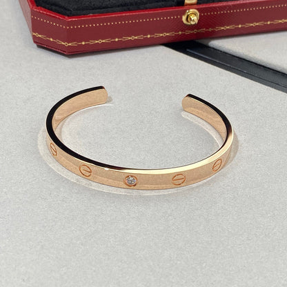 [Rose Tomorrow]LOVE BRACELET 6.1MM 1 DIAMOND OPEN CUFF