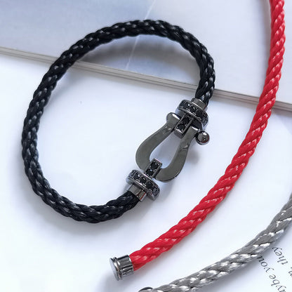 [Rose Tomorrow]FORCE LARGE SERIES HORSESHOE BLACK SAMURAI BRACELET