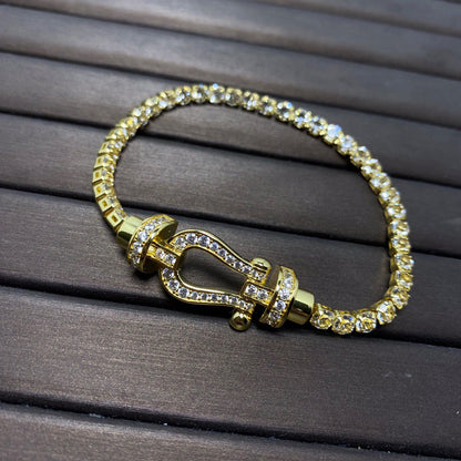 [Rose Tomorrow]FORCE  LARGE HORSESHOE FULL DIAMOND TENNIS BRACELET