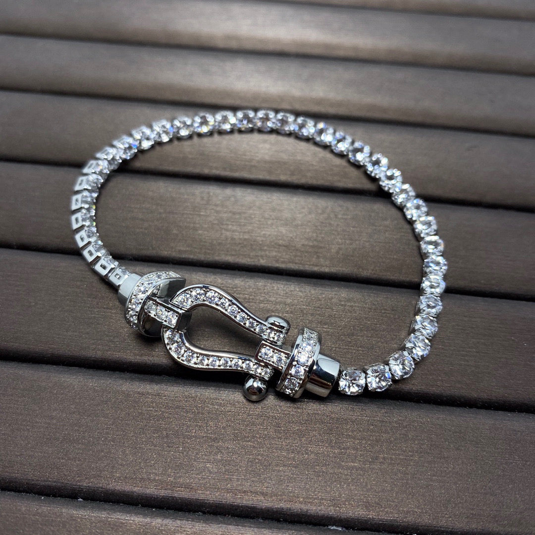 [Rose Tomorrow]FORCE  LARGE HORSESHOE FULL DIAMOND TENNIS BRACELET