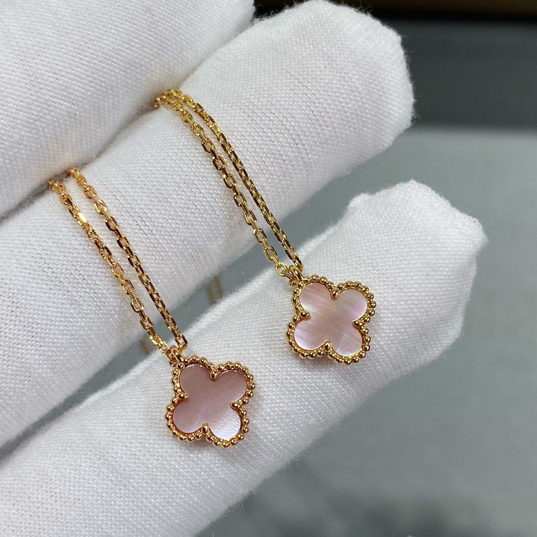 [Rose Tomorrow]CLOVER 15MM PINK MOTHER-OF-PEARL SINGLE FLOWER NECKLACE