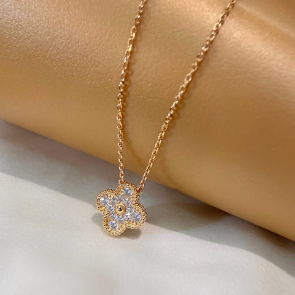 [Rose Tomorrow]CLOVER 15MM DIAMOND SINGLE FLOWER NECKLACE