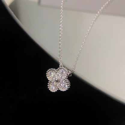 [Rose Tomorrow]CLOVER 15MM DIAMOND SINGLE FLOWER NECKLACE