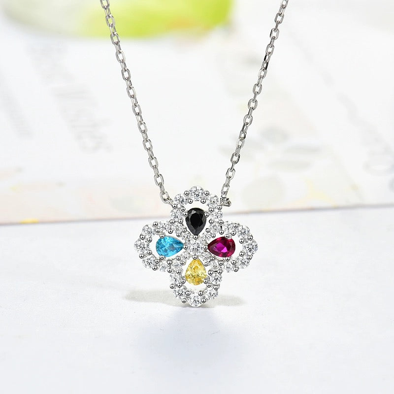 [Rose Tomorrow]LOOP NECKLACE FULL MOTIF DIAMOND 16MM MULTIPLE COLORS