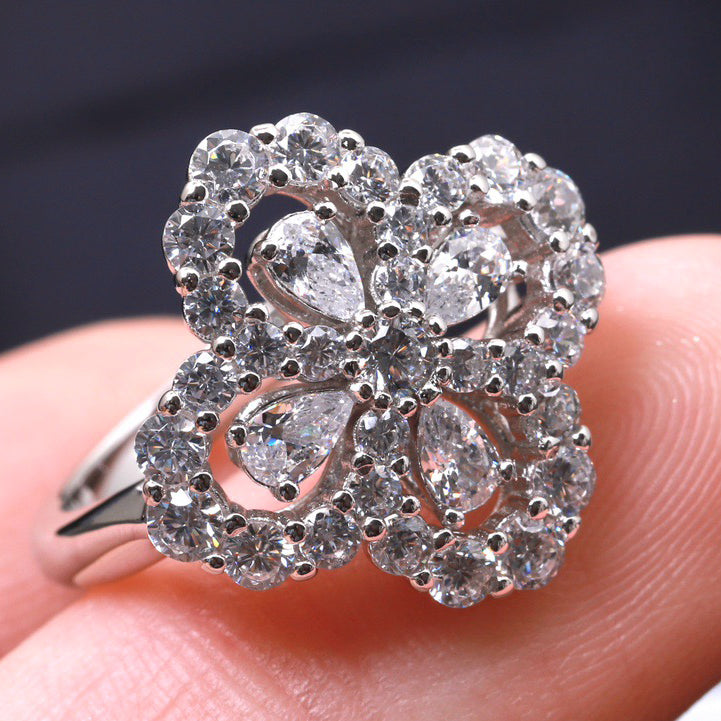 [Rose Tomorrow]LOOP RING FULL MOTIF DIAMOND 16MM SILVE