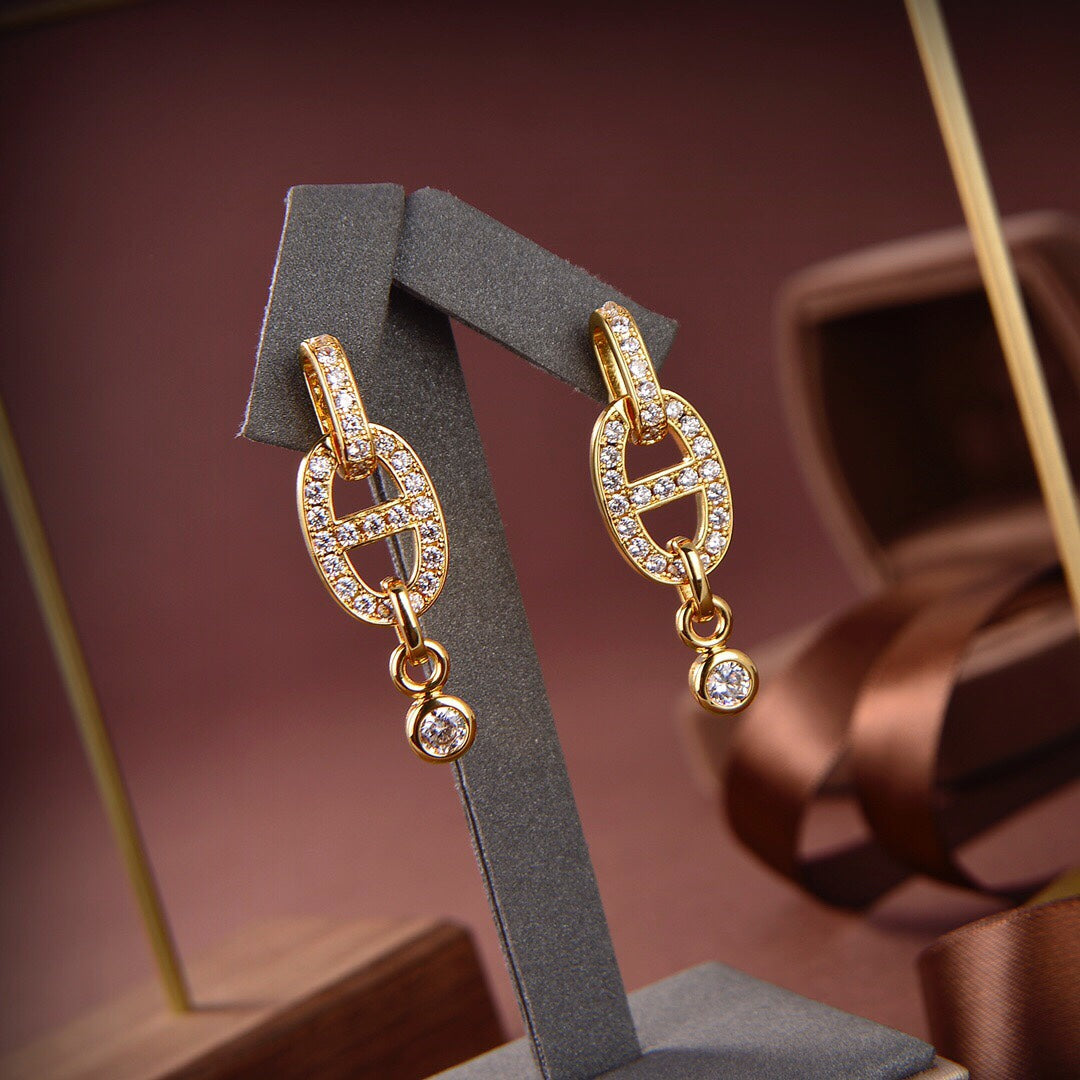 [Rose Tomorrow]HM CHAINE DIAMOND EARRINGS