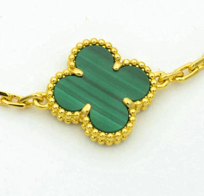 [Rose Tomorrow]CLOVER  5 MOTIF MALACHITE DIAMOND BRACELET