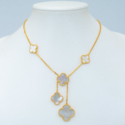 [Rose Tomorrow]CLOVER MOTHER OF PEARL NECKLACE 6 MOTIF