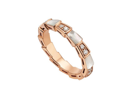 [Rose Tomorrow]SERPENTI RING PINK GOLD DIAMOND MOP 3MM