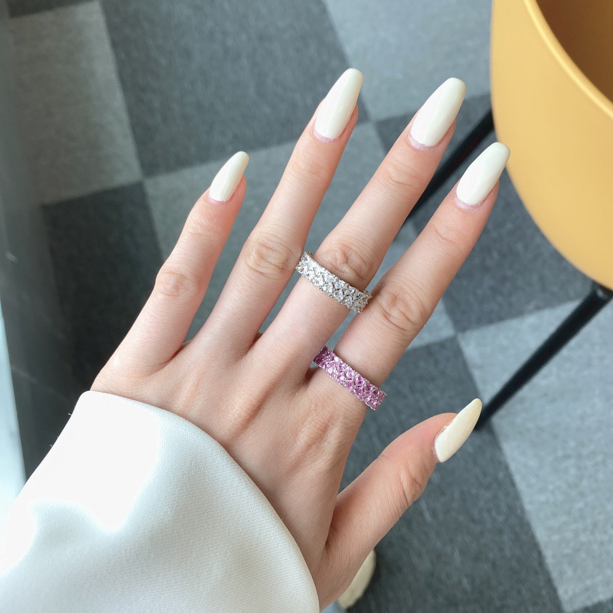 [Rose Tomorrow]Sparkling Full Heart Ring