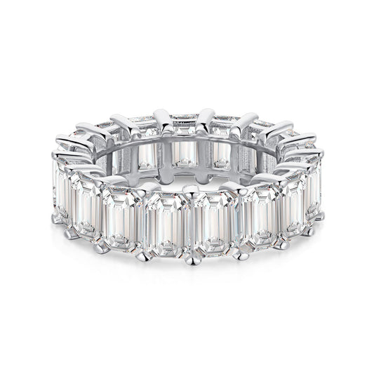 [Rose Tomorrow]0.75 Carat Elegant Emerald Cut Tennis Ring