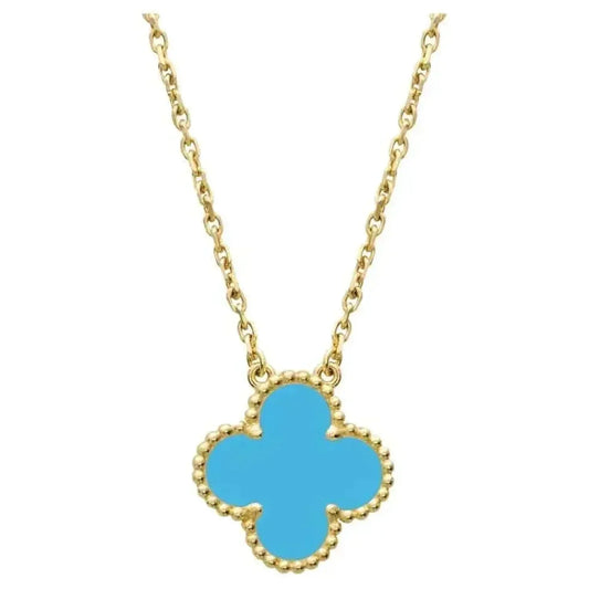 [Rose Tomorrow]CLOVER 15MM VINTAGE TURQUOISE NECKLACE