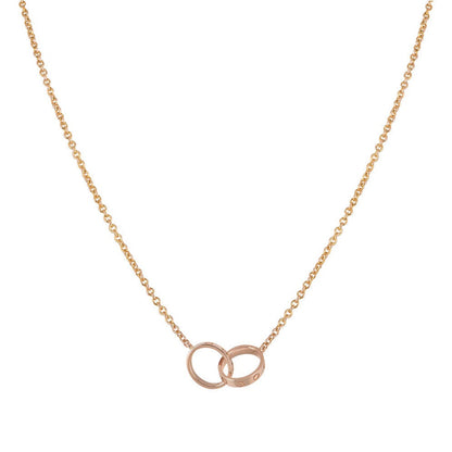 [Rose Tomorrow]LOVE NECKLACE DOUBLE RING PINK GOLD