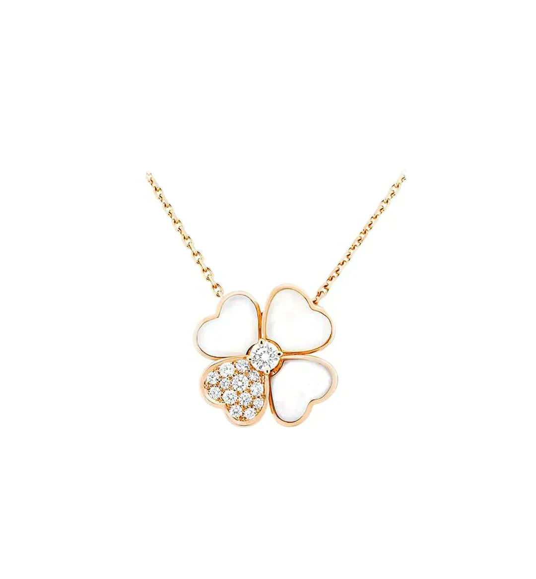 [Rose Tomorrow]CLOVER MOP DIAMOND ROSE GOLD NECKLACE