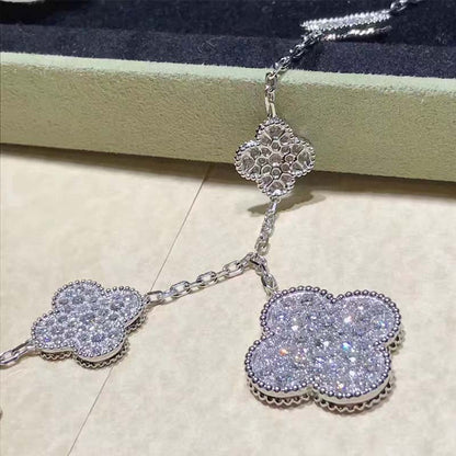 [Rose Tomorrow]CLOVER 6 MOTIFS SILVER DIAMOND BRACELET