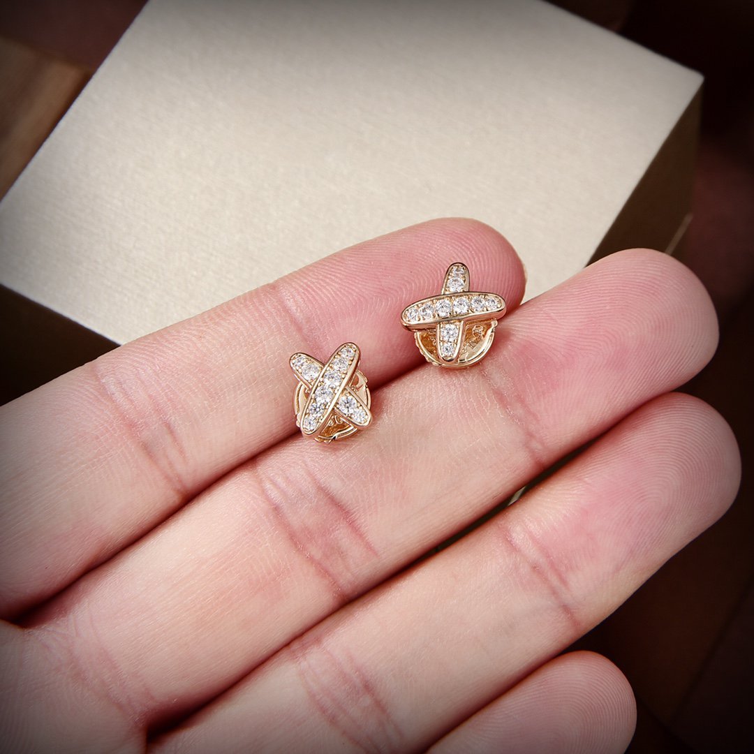 [Rose Tomorrow]JEUX DE GOLD DIAMOND EARRINGS