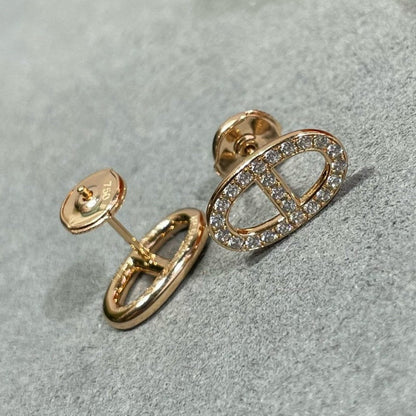 [Rose Tomorrow]HM FULL DIAMOND PIG NOSE STUD EARRINGS