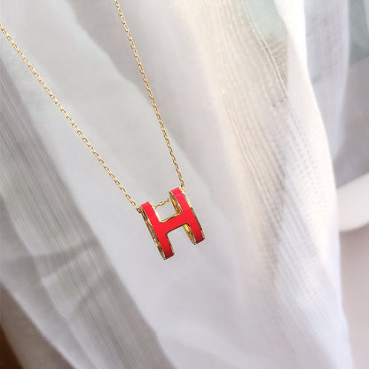 [Rose Tomorrow]HM CLIC RED ENAMEL GOLD NECKLACE