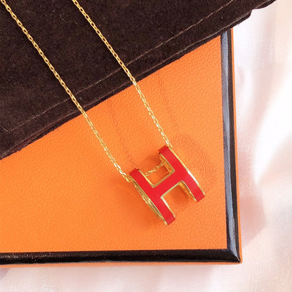 [Rose Tomorrow]HM CLIC RED ENAMEL GOLD NECKLACE