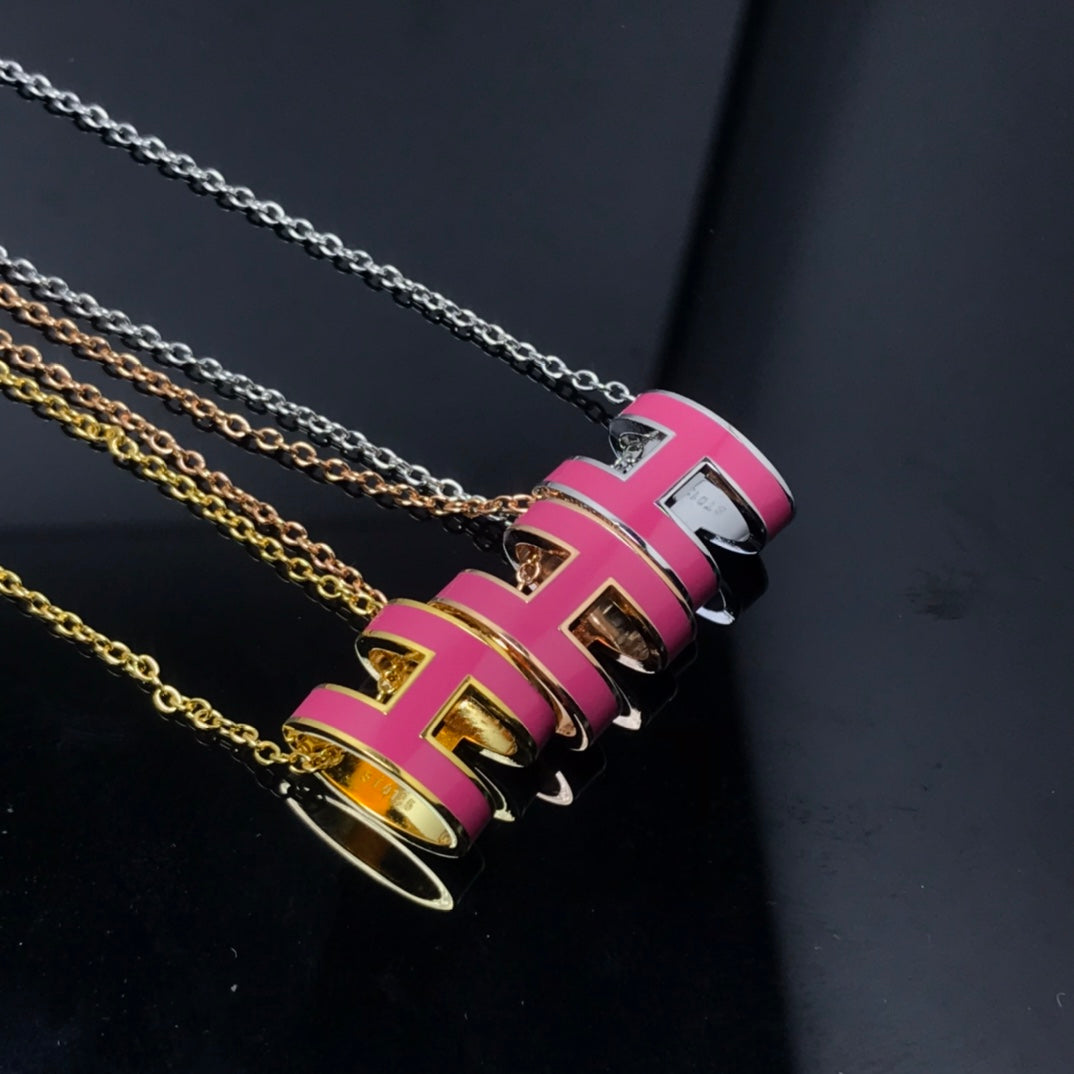 [Rose Tomorrow]H NECKLACE PINK