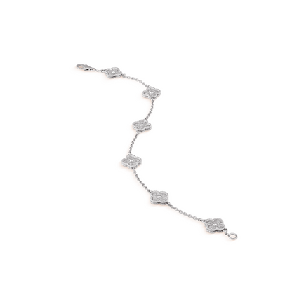 [Rose Tomorrow]CLOVER 6 MOTIF SILVER DIAMOND BRACELET