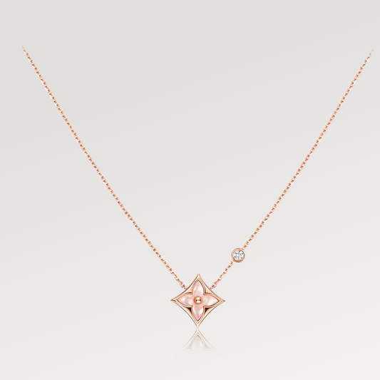 [Rose Tomorrow] STAR PINK MOP 1 DIAMOND PINK GOLD NECKLACE