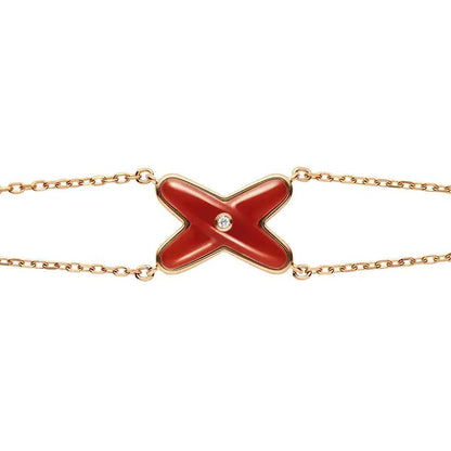 [Rose Tomorrow]JEUX BRACELET CARNELIAN PINK GOLD 1 DIAMOND