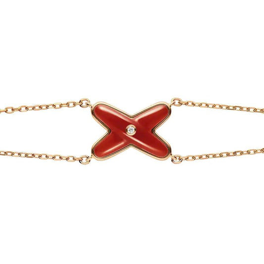 [Rose Tomorrow]JEUX BRACELET CARNELIAN PINK GOLD 1 DIAMOND