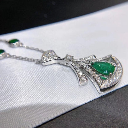 [Rose Tomorrow]DREAM NECKLACE MALACHITE DIAMOND SILVER