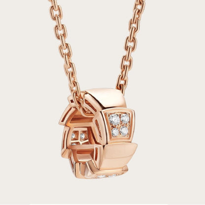 [Rose Tomorrow]SERPENTI PEDANT DIAMOND PINK GOLD NECKLACE